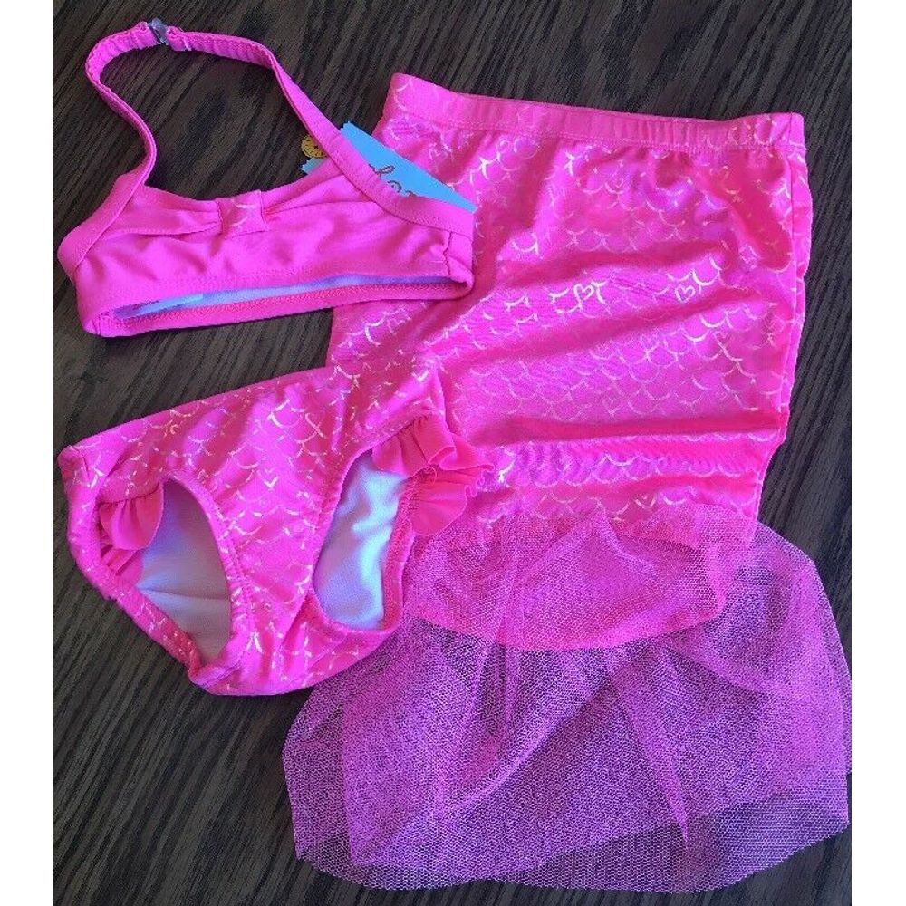 3 Piece Pink Mermaid Swimsuit 9 Months